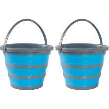 yao96266 2PCS 10L Collapsible Cleaning Bucket Portable Cleaning Bucket Fishing Bucket Silicon Camping Bucket, Space Saving For Home Outdoors-Blue