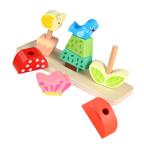 2 Sets Holz Bausteine Süße Frühförderung 2