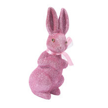 Festival Rabbit Ornament with Golden Glittering Foam-Pink