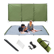 Model A Army Green 300x140 cm Beach Windbreaker For Camping Caravan No Poles With Ground Pegs Rope Storage Bag