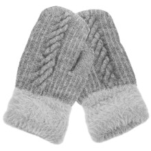 Strickhandschuhe Winter Fäustlinge Grau