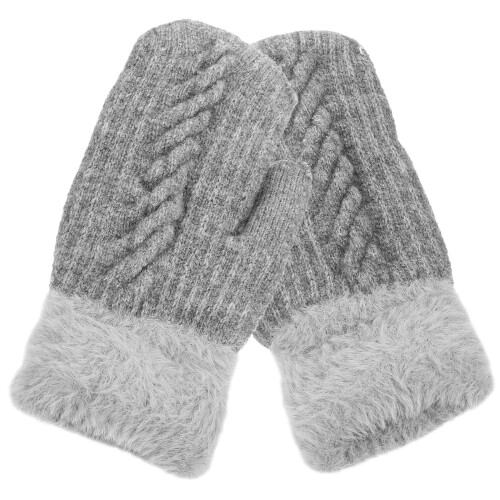 Strickhandschuhe Winter Fäustlinge Grau