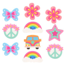 10pcs Vintage Hippy Cartoon Brooch Pin Kids Gift