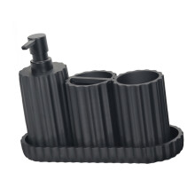Badkameraccessoireset/4-delige tandenborstelhouder-Zwart