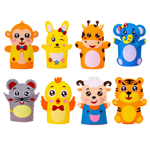 24 Pcs Children's Non-Woven Hand Puppet DIY Material Bag