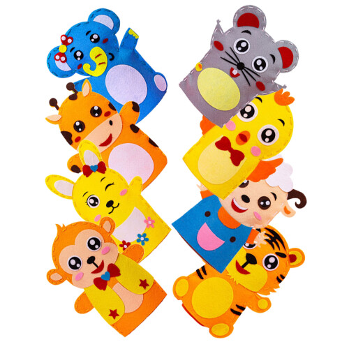 24 Pcs Children's Non-Woven Hand Puppet DIY Material Bag 1