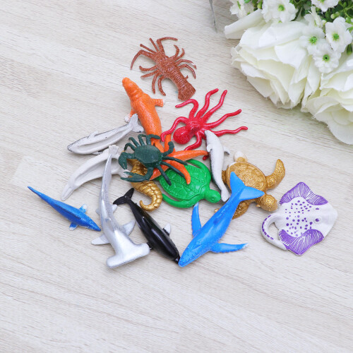 16Pcs Children'S Simulation Solid Marine Sea Creatures Model Toy 2