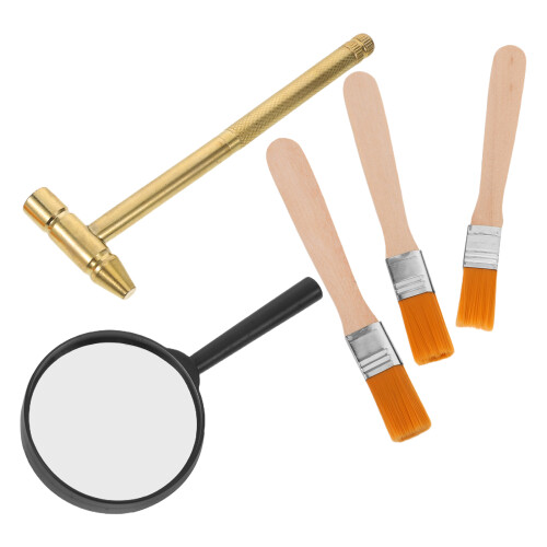 Set Archaeology Dig Kit With Tools And Magnifier For Kids