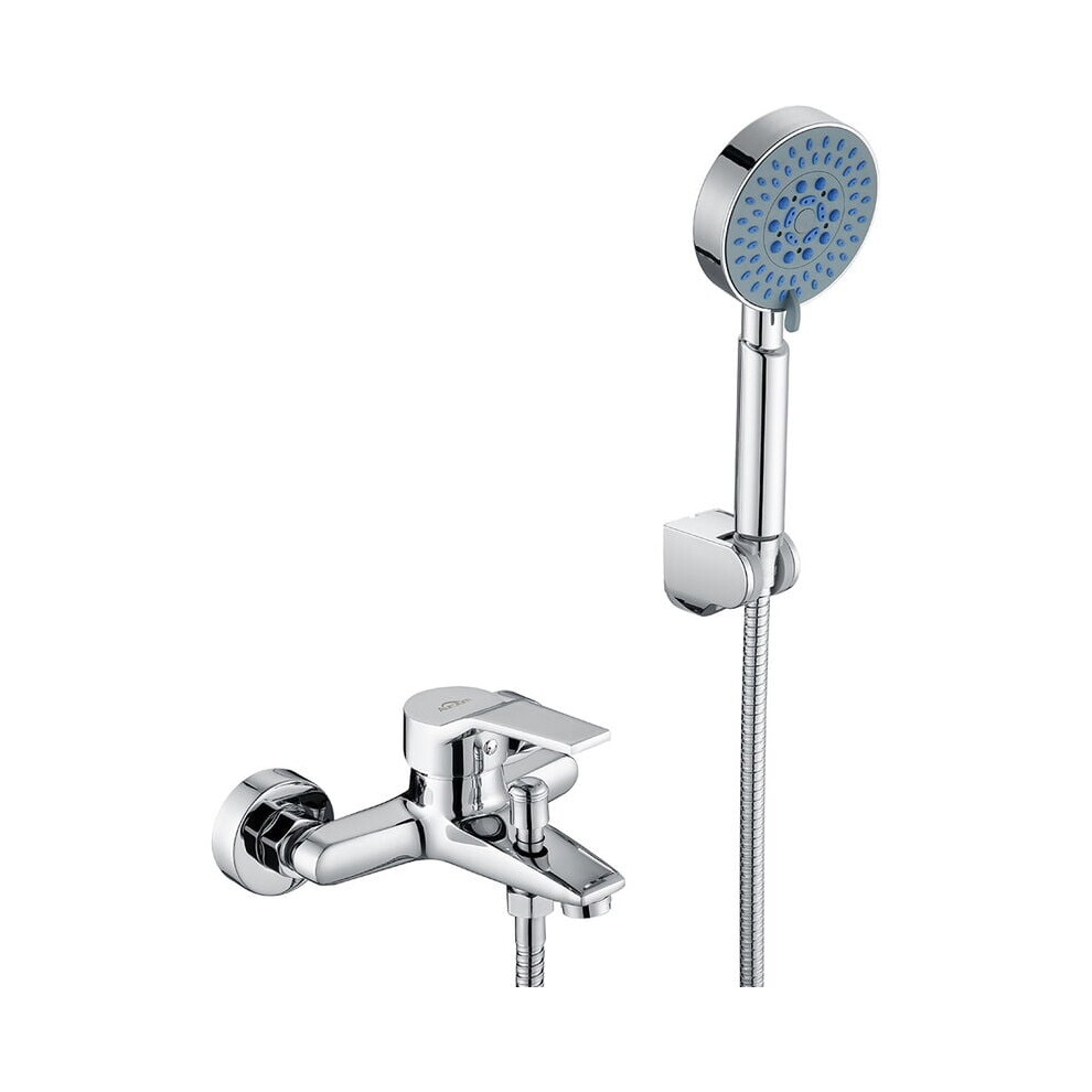 Bathroom Shower Faucet Set, Complete With Wall-Mounted Tub Spout And Handheld Sprayer, Ergonomic Single-Handle Design 9135470808823
