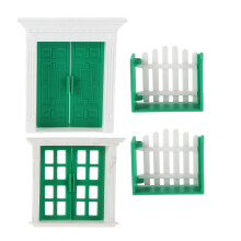 Set Of Diy Miniature Doors And Windows: Resin Model For Tiny House