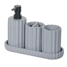4-teiliges Badezimmer-Zubehör-Set mit-Himmelblau