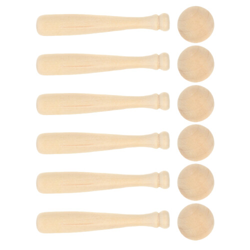 2 Sets Baseball And Bat Painting Crafts Mini Diy Set 2