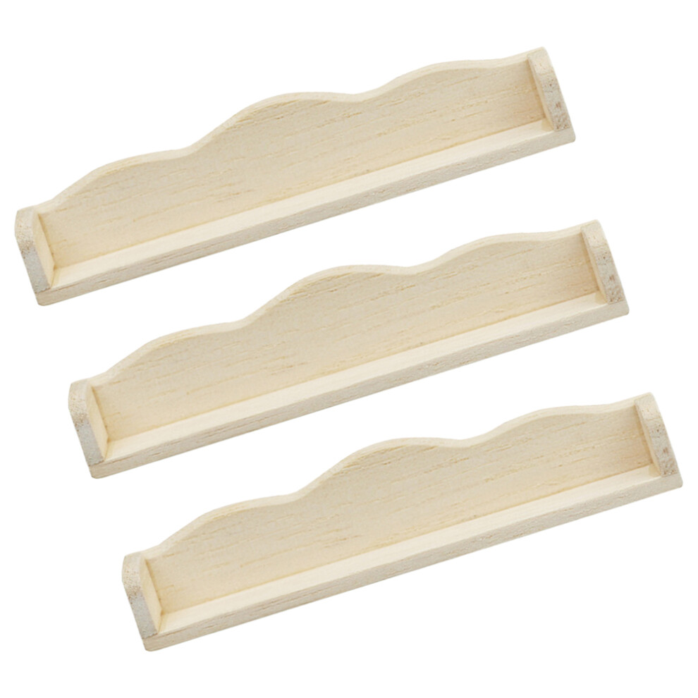 15Pcs Miniature Khaki Wood Floating Shelves For Dollhouse Nursery Happyyami