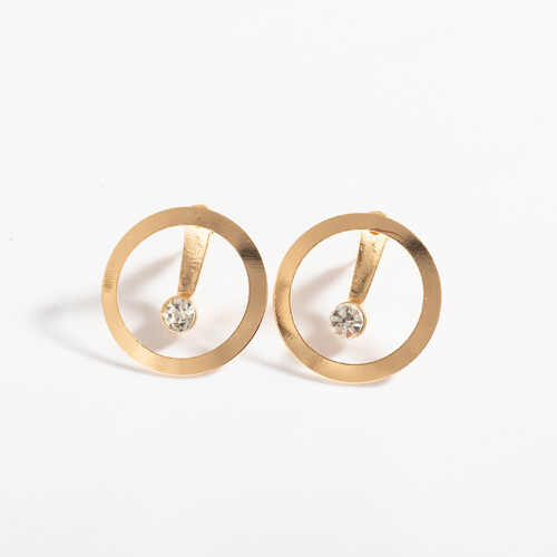 Leichte Goldene -Ohrstecker, Schlichtes Design, Robust 1