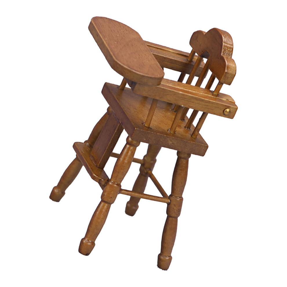 Photos - Other Toys 2 Pcs Mini Wood Baby High Chair Model For House Decoration