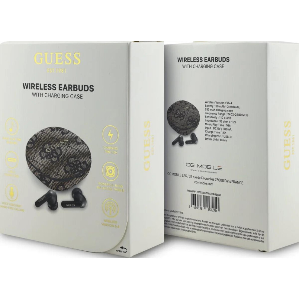Guess Cg Mobile Earphones Tws Enc 4G Classic Metal Logo (Brown)