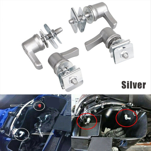 Silver Saddlebag Lock Mounting Screw Kit for Harley Touring Road King 2