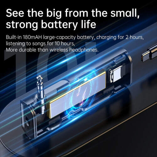 Ricevitore trasmettitore Bluetooth per auto, adattatore Bluetooth 5.1 AUX portatile 2