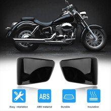 Schwarze Batterie-Seitenverkleidungsabdeckungen passend für Honda Shadow ACE V (1997–2003)