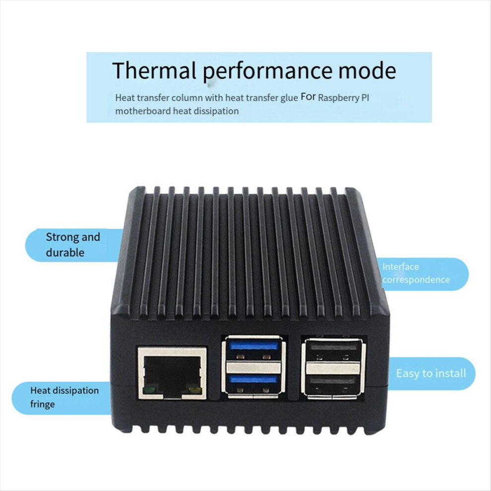 For Raspberry Pi 5 Case Aluminum Passive Cooling Case Shell Enclosure 4852359620134
