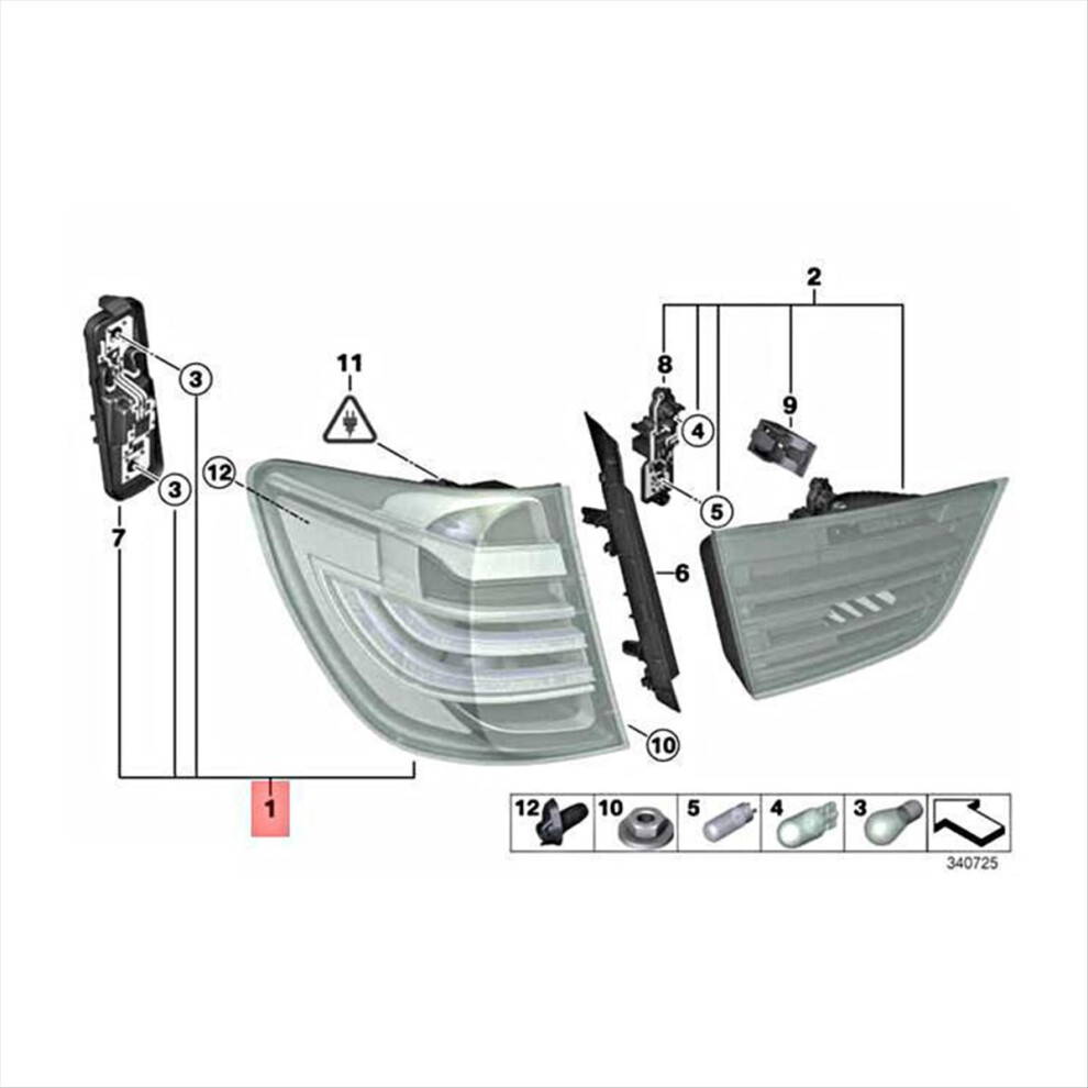 63217217311 Left Rear Led Tail Lamp Trim Bezel Shell Brake For B Light 4852359627171