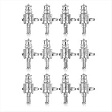Weihnachtliche Nussknacker-Serviettenringe, 12er-Set, Serviettenringe aus Metall