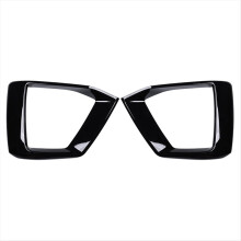 2PCS Gloss Black Car Front Bumper Fog Light Lamp Black Trim Cover Fram