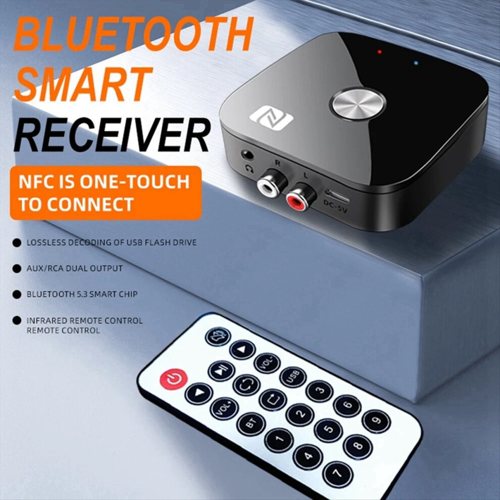 Nfc Bluetooth 5.3 Audio Receiver 3.5Mm Aux Rca Stereo Hifi Music Wirel 4852359628611