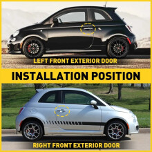 Paar seitliche Türgriffe aus Chrom 68069942AC 68069943AC für Fiat 500 ab 2007