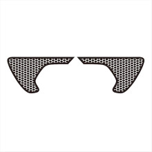 Side Fender Vent Honeycomb Decals, Precut Black PVC Sticker for Jeep W
