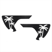Side Fender Vent Coconut Trees Decals, Precut Black PVC Sticker for Je