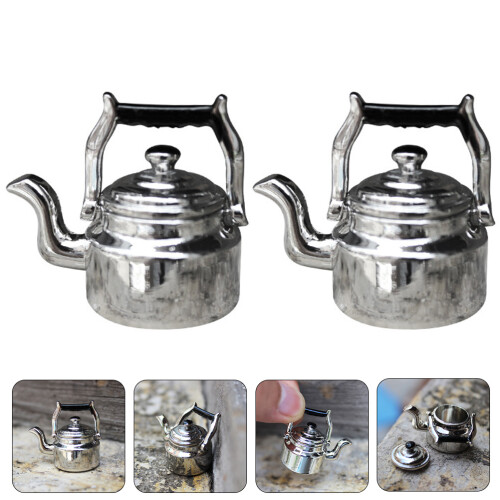 2 Pièces Bouilloire Miniature Accessoire Pour Micro Paysage 2