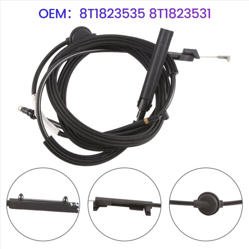 2PCS Car Rear+Front Hood Lock Latch Release Cable for Audi A4 A5 S4 S5 1