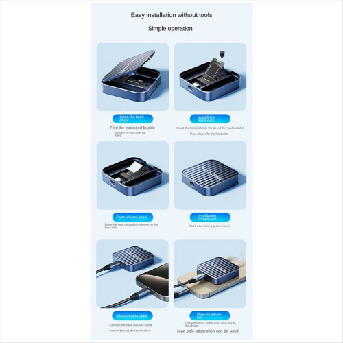 Acasis M.2 2230 NVMe SSD-behuizing 10 Gbps magnetische M.2 SSD-behuizing extern 2