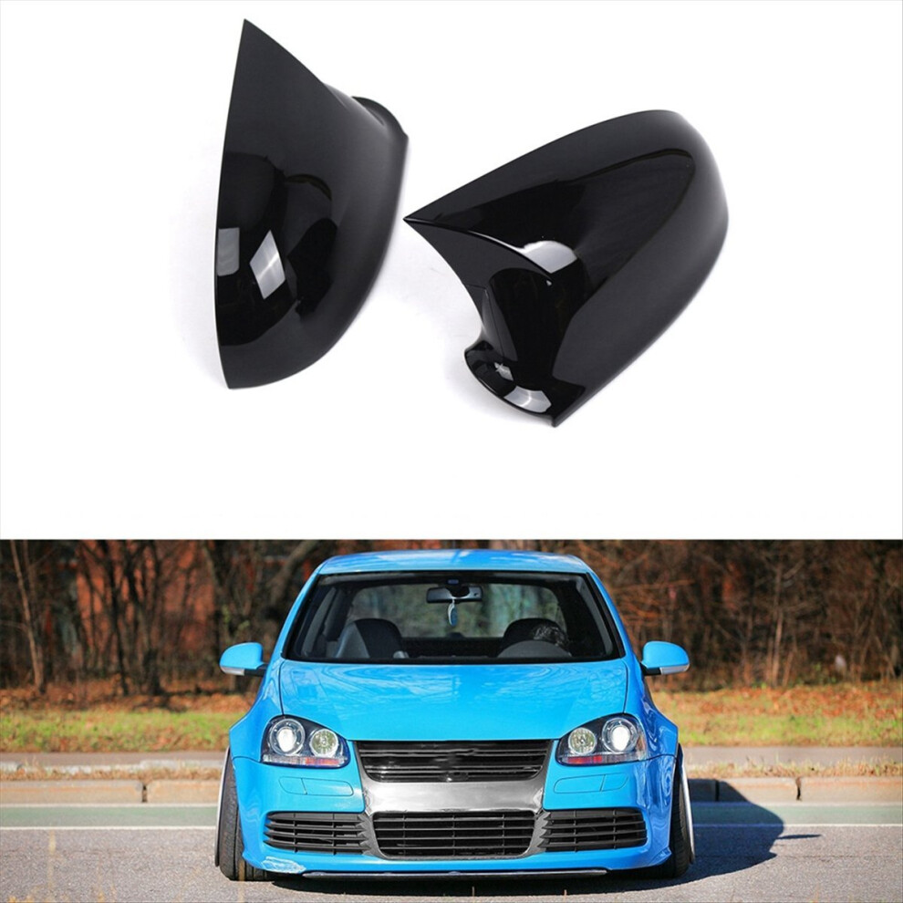 For Vw Golf Mk5 2005-2009 Door Wing Mirror Cover Caps 1K0857537 1K0857 Black 4852735107983
