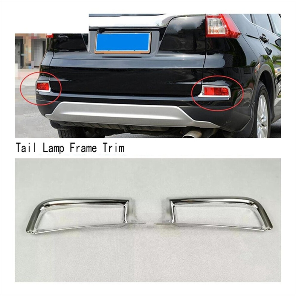 Chrome Rear Tail Fog Lights Lamp Frame Cover Trim For Honda Crv Cr-V 2 4852735126601
