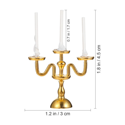 4 Pcs Mini Candleholders High Simulation For Doll House 1