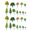 55Pcs Sand Table Adornments Simulated Tree Models Landscape Mini Props 3