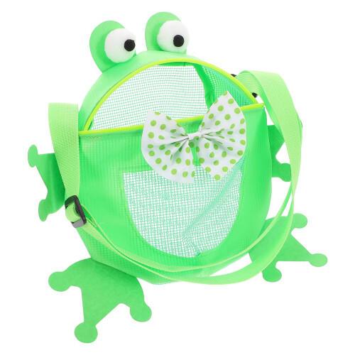 3Pcs Kids Multi Functional Green Frog Beach Shell Toy Storage Bag