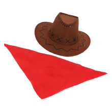 Set Västerländsk Cowboykostym För Barn Hatt Och Halstuss