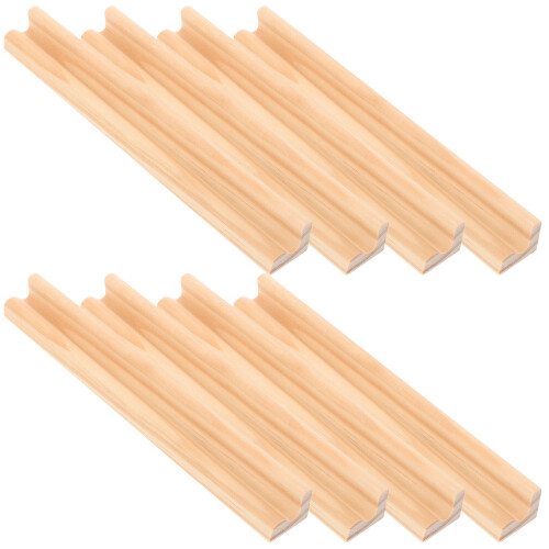 8Pcs Wooden Domino Trays Desktop Racks Multi Function Bases Diy
