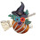 Broche de balai de sorcière festive, bijoux en alliage de 6