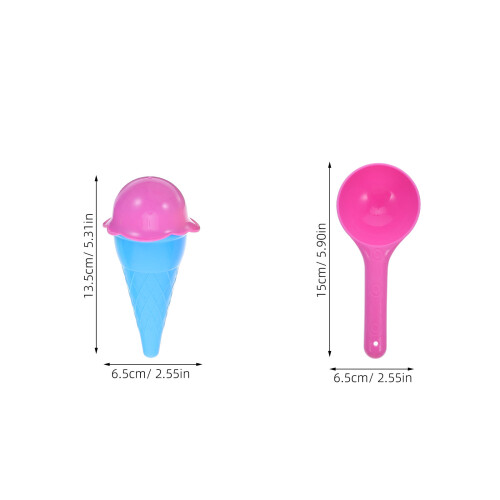 2 Sets Kunststoff Eiswaffel Mit Sandschaufel Für Kinder 2