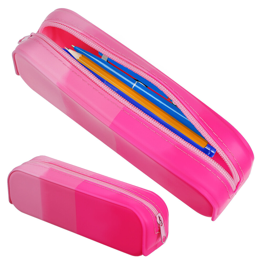 Artibetter Pencil Pouch Silicone Storage Bag For Stationery And Cosmetics