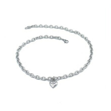 Cats Dog Collar Necklaces Heart Pendant for Wedding-18 Silver