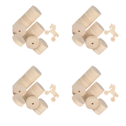 80 Pezzi Per Fai Da Te Ruote Legno Color Khaki 1