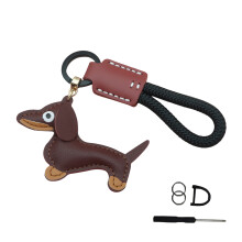 Bezaubernder Welpen-Schlüsselanhänger aus Leder, leichter-8