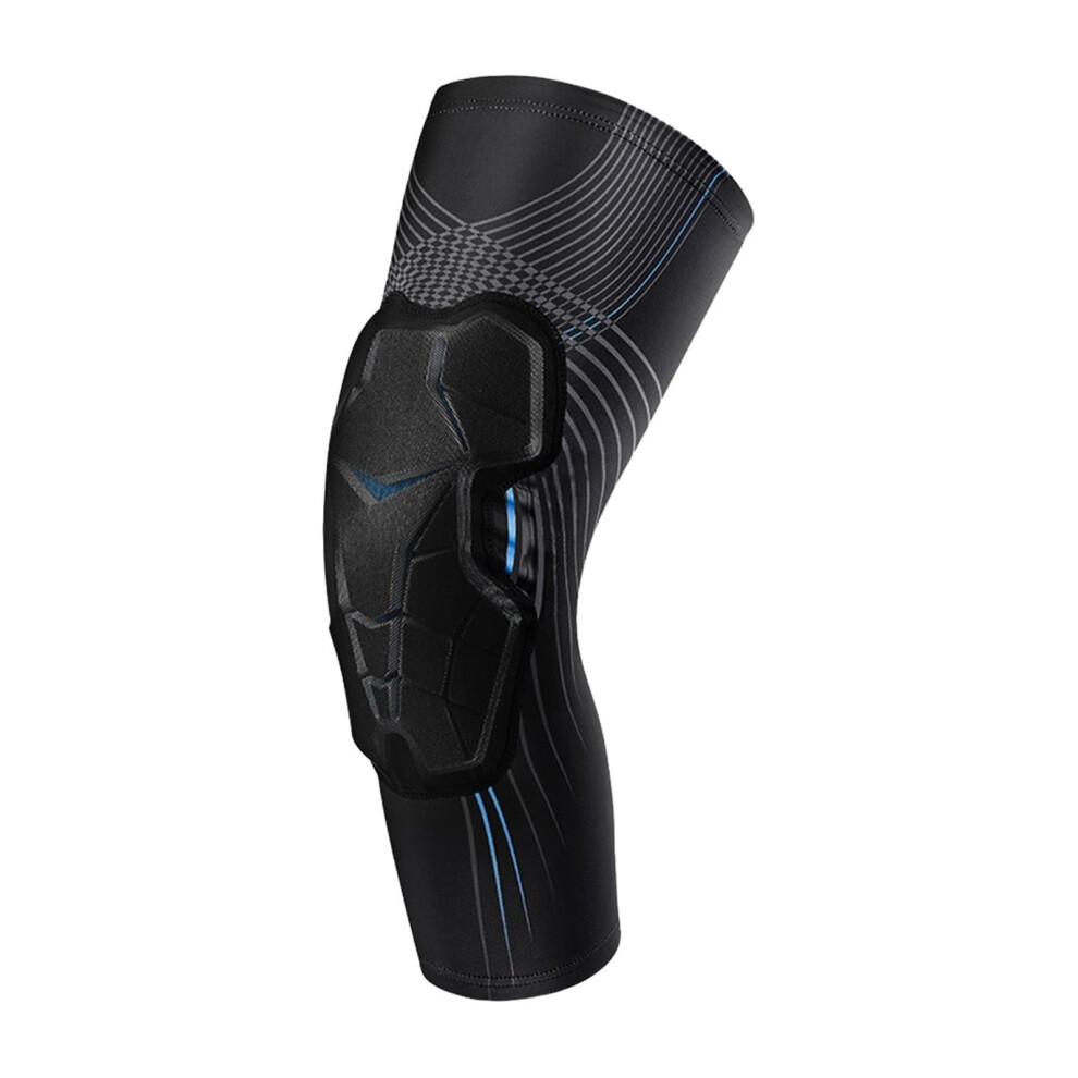 Sports Knee Support Knee Pads And Shin Guards For Soccer Basketball Wrestling 1 Pc Size M Color Black Blue 9323874276946
