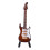 Mini Guitare Électrique 10 Cm Marron Avec Boîte Et Support Noir 8