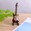 Mini Guitare Électrique 10 Cm Marron Avec Boîte Et Support Noir 6